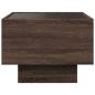 Preview: Beistelltisch mit LED Braun Eichen-Optik 40x40x30 cm