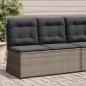 Preview: ARDEBO.de - Gartenbank Verstellbar mit Kissen Grau Poly Rattan