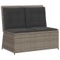 Preview: Gartenbank Verstellbar mit Kissen Grau Poly Rattan
