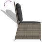Preview: Gartenbank Verstellbar mit Kissen Grau Poly Rattan
