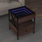 Preview: ARDEBO.de - Couchtisch mit Infinity-LED Braun Eichen-Optik 40x40x51 cm