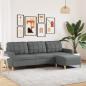 Preview: ARDEBO.de - 3-Sitzer-Sofa mit Hocker Dunkelgrau 210 cm Stoff