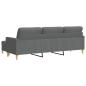 Preview: 3-Sitzer-Sofa mit Hocker Dunkelgrau 210 cm Stoff