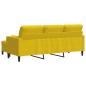 Preview: 3-Sitzer-Sofa mit Hocker Gelb 180 cm Samt