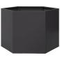 Preview: Pflanzkübel Schwarz Sechseckig 69x60x45 Stahl