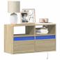 Preview: ARDEBO.de - TV-Wandschrank mit LED-Beleuchtung Sonoma-Eiche 80x31x45 cm