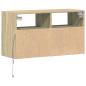 Preview: TV-Wandschrank mit LED-Beleuchtung Sonoma-Eiche 80x31x45 cm