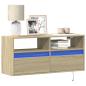 Preview: ARDEBO.de - TV-Wandschrank mit LED-Beleuchtung Sonoma-Eiche 100x31x45 cm