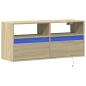 Preview: TV-Wandschrank mit LED-Beleuchtung Sonoma-Eiche 100x31x45 cm