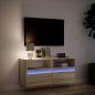 Preview: TV-Wandschrank mit LED-Beleuchtung Sonoma-Eiche 100x31x45 cm