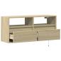 Preview: TV-Wandschrank mit LED-Beleuchtung Sonoma-Eiche 100x31x45 cm