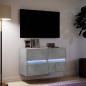 Preview: TV-Wandschränke LED-Beleuchtung 2 Stk. Betongrau 41x31x45 cm