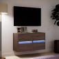 Preview: TV-Wandschränke LED-Beleuchtung 2 Stk. Eichen-Optik 41x31x45 cm