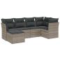 Preview: 6-tlg. Garten-Sofagarnitur mit Kissen Hellgrau Poly Rattan