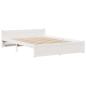 Preview: Massivholzbett mit Regal ohne Matratze Weiß 160x200 cm Kiefer