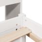 Preview: Massivholzbett mit Regal ohne Matratze Weiß 160x200 cm Kiefer