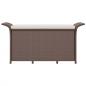 Preview: Gartenbank mit Kissen Braun 116x46x57 cm Poly Rattan