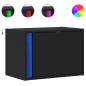 Preview: Wand-Nachttisch mit LED-Leuchten Schwarz