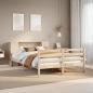 Preview: ARDEBO.de - Massivholzbett mit Regal ohne Matratze 150x200 cm Kiefernholz