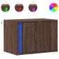 Preview: Wand-Nachttische mit LED-Leuchten 2 Stk. Braun Eichen-Optik