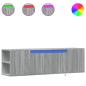 Preview: TV-Wandschrank mit LED-Beleuchtung Grau Sonoma 135x31x39,5 cm
