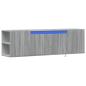 Preview: TV-Wandschrank mit LED-Beleuchtung Grau Sonoma 135x31x39,5 cm