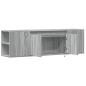 Preview: TV-Wandschrank mit LED-Beleuchtung Grau Sonoma 135x31x39,5 cm