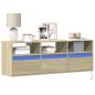 Preview: ARDEBO.de - TV-Wandschrank mit LED-Beleuchtung Sonoma-Eiche 130x31x45 cm