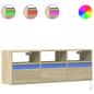 Preview: TV-Wandschrank mit LED-Beleuchtung Sonoma-Eiche 130x31x45 cm