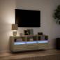 Preview: TV-Wandschrank mit LED-Beleuchtung Sonoma-Eiche 130x31x45 cm