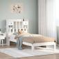 Preview: ARDEBO.de - Massivholzbett mit Regal ohne Matratze Weiß 75x190 cm Kiefer