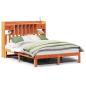 Preview: Massivholzbett mit Regal ohne Matratze Wachsbraun 135x190 cm