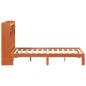 Preview: Massivholzbett mit Regal ohne Matratze Wachsbraun 135x190 cm