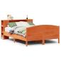 Preview: Massivholzbett mit Regal ohne Matratze Wachsbraun 150x200 cm