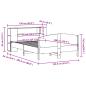 Preview: Massivholzbett mit Regal ohne Matratze Wachsbraun 150x200 cm