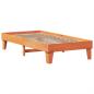Preview: Massivholzbett ohne Matratze Wachsbraun 75x190 cm Kiefernholz