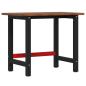 Preview: Werkbank Dunkelbraun 100x60x81,5 cm Massivholz Eiche Rechteckig