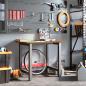 Preview: Werkbank Dunkelbraun 100x60x81,5 cm Massivholz Eiche Rechteckig