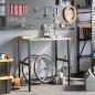 Preview: Werkbank 100x60x(71,5-98) cm Massivholz Eiche Rechteckig