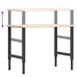 Preview: Werkbank 100x60x(71,5-98) cm Massivholz Eiche Rechteckig