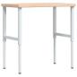 Preview: Werkbank 100x60x(73-99,5) cm Massivholz Eiche Rechteckig