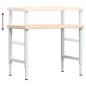 Preview: Werkbank 100x60x(73-99,5) cm Massivholz Eiche Rechteckig