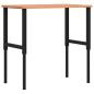 Preview: Werkbank 100x60x(71,5-98) cm Massivholz Buche Rechteckig