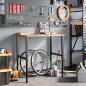 Preview: Werkbank 100x60x(71,5-98) cm Massivholz Buche Rechteckig