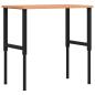 Preview: Werkbank 100x60x(71,5-98) cm Massivholz Buche Rechteckig