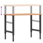 Preview: Werkbank 100x60x(71,5-98) cm Massivholz Buche Rechteckig