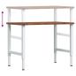 Preview: Werkbank Dunkelbraun 100x60x(71,5-98) cm Massivholz Eiche