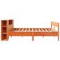 Preview: Massivholzbett mit Regal ohne Matratze Wachsbraun 200x200 cm