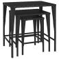 Preview: ARDEBO.de - Garten-Satztische 3 Stk. Schwarz Poly Rattan