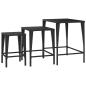 Preview: Garten-Satztische 3 Stk. Schwarz Poly Rattan